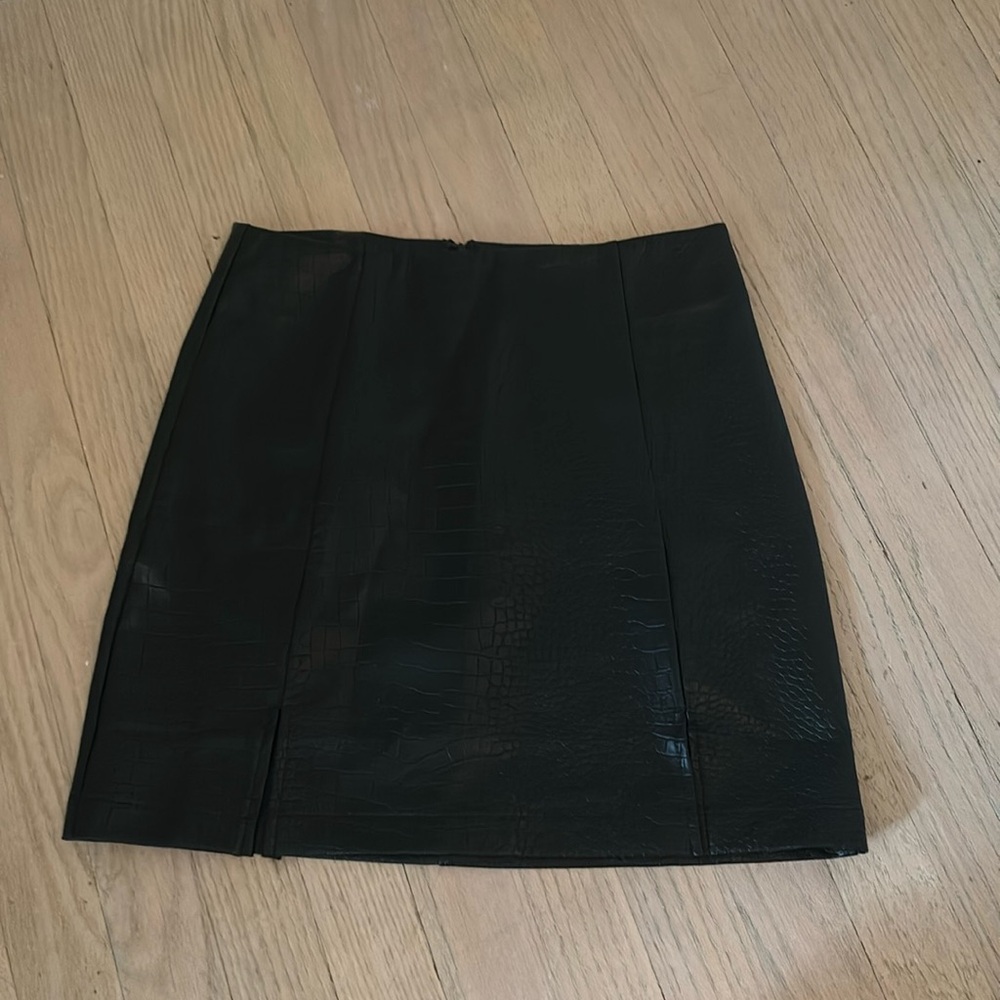 Black leather skirt